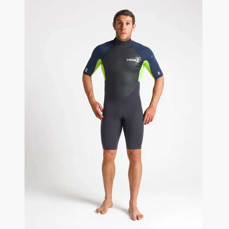 C-Skin Mens 3/2 Element Shorty Anthracite/Blue